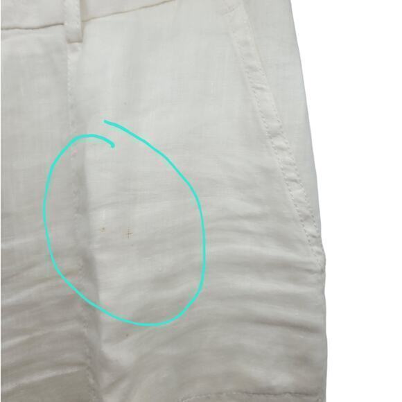 Banana Republic Off‎ White Linen Flat Front Straight Leg - Picture 9 of 16